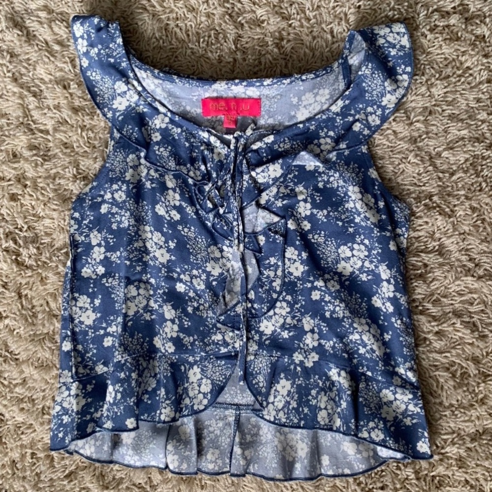 Me.n.u girls floral print top Size 8